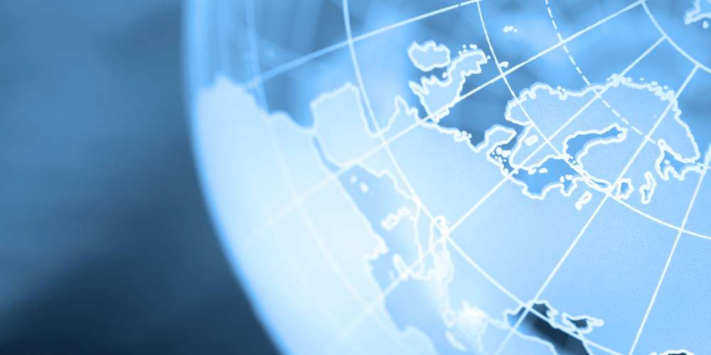 World map illustrated by digital globe