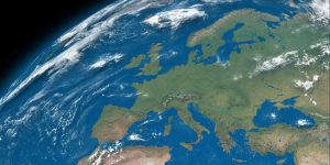 Satellite view of Europe from space.